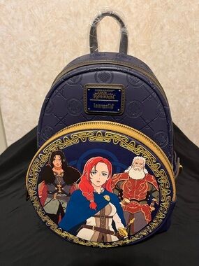 Loungefly Navy & Gold War of the Rohirrim Character Mini Backpack